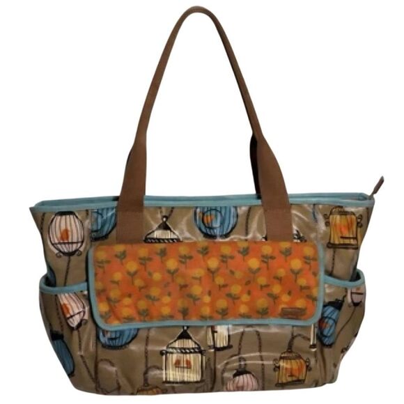 Fossil Tote Shoulder Bag Large Canvas Key Per Bird Cage - Picture 1 of 15